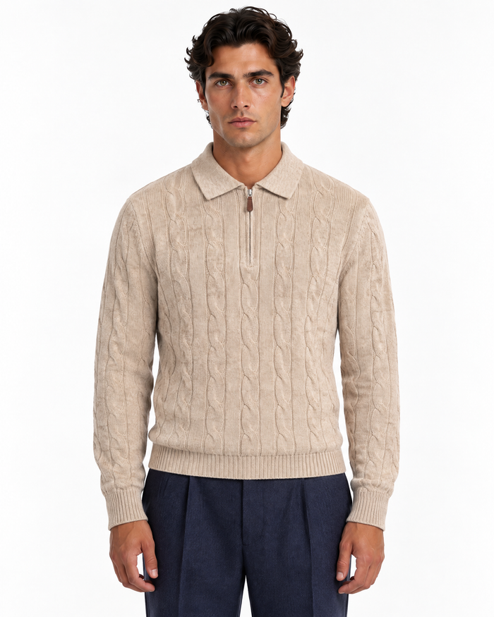 Polo Ottavio de punto de ochos con cremallera