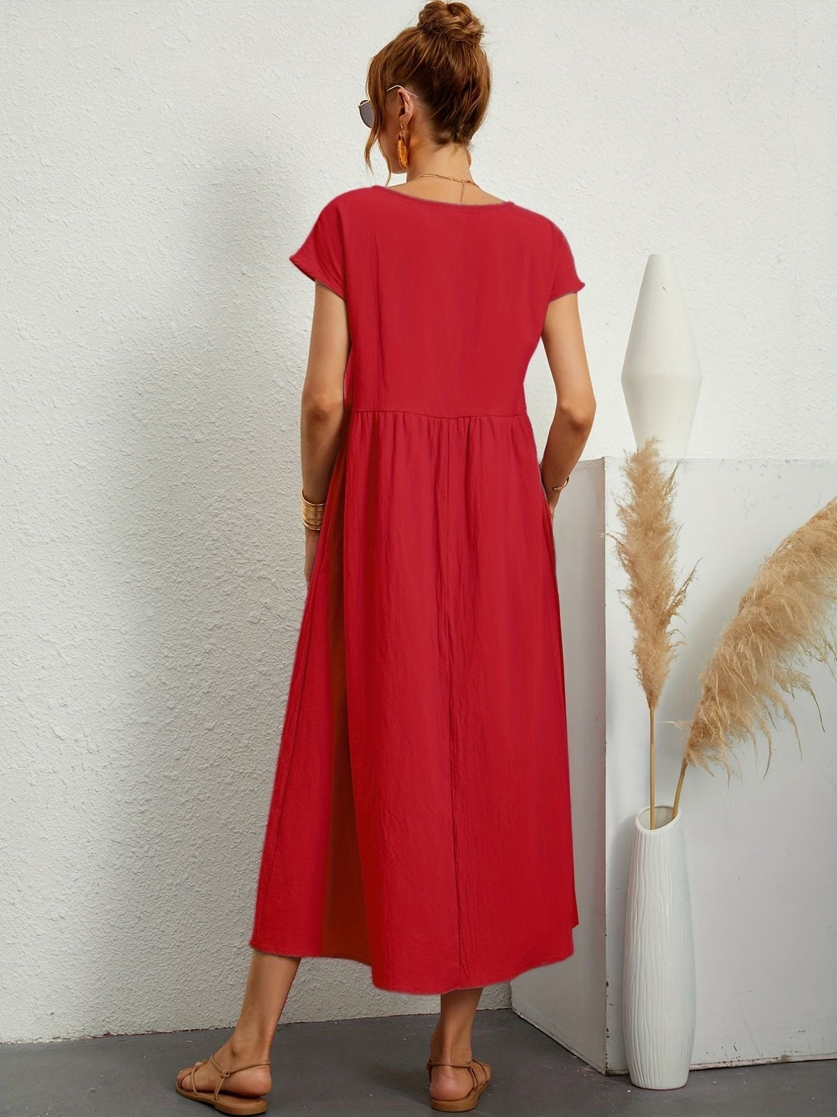 Clara | Robe Midi Fluide à Poches