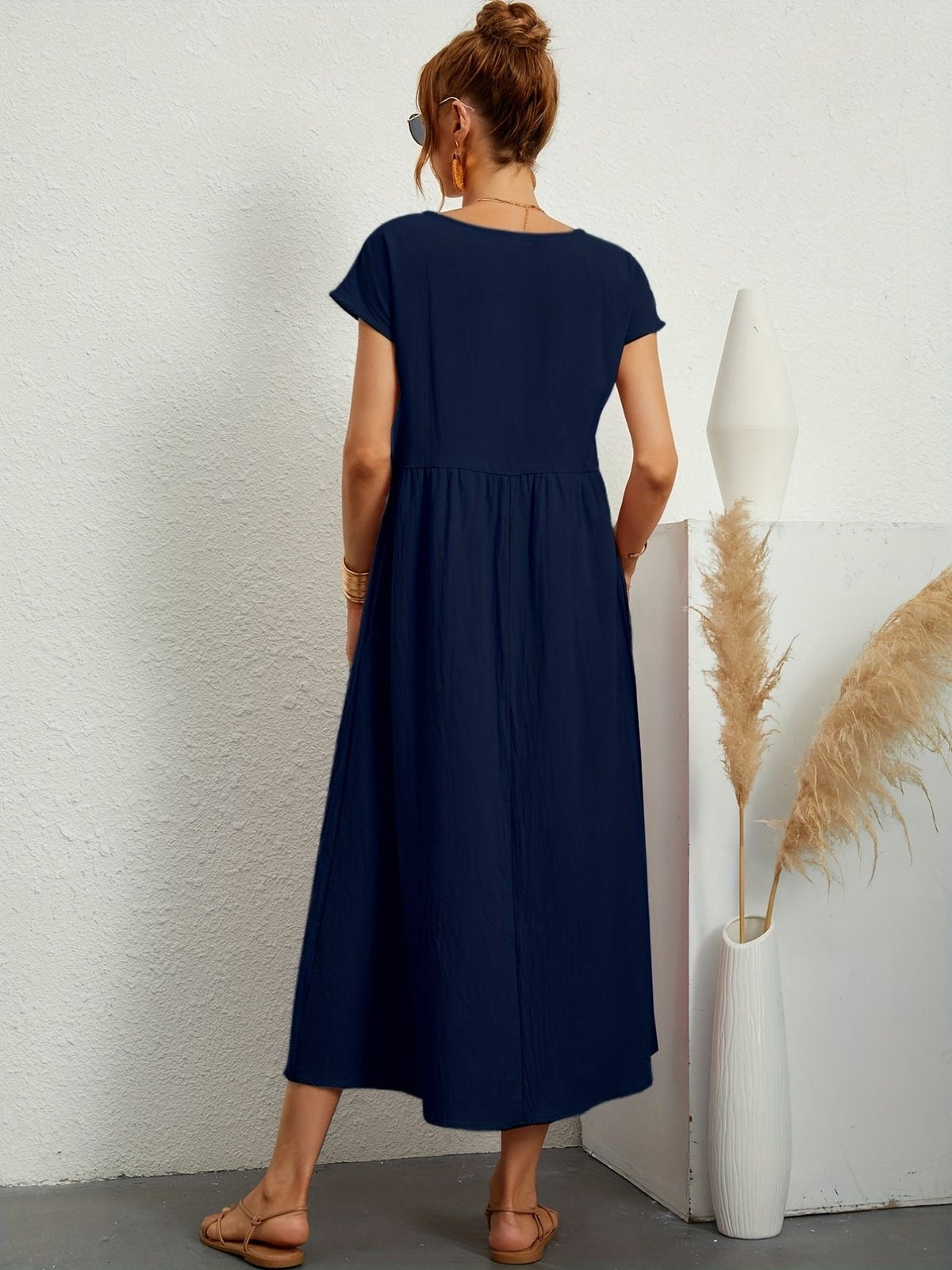 Clara | Robe Midi Fluide à Poches