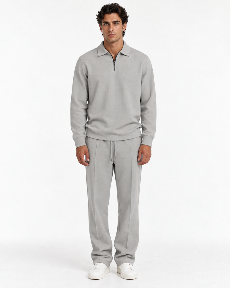 Conjunto Valdemar sudadera gofrada y pantalón recto