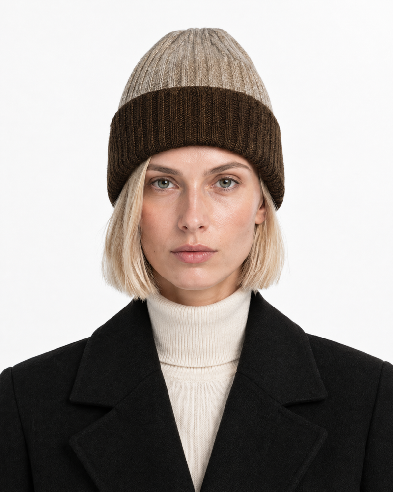 Gorro Oslo de canalé bicolor