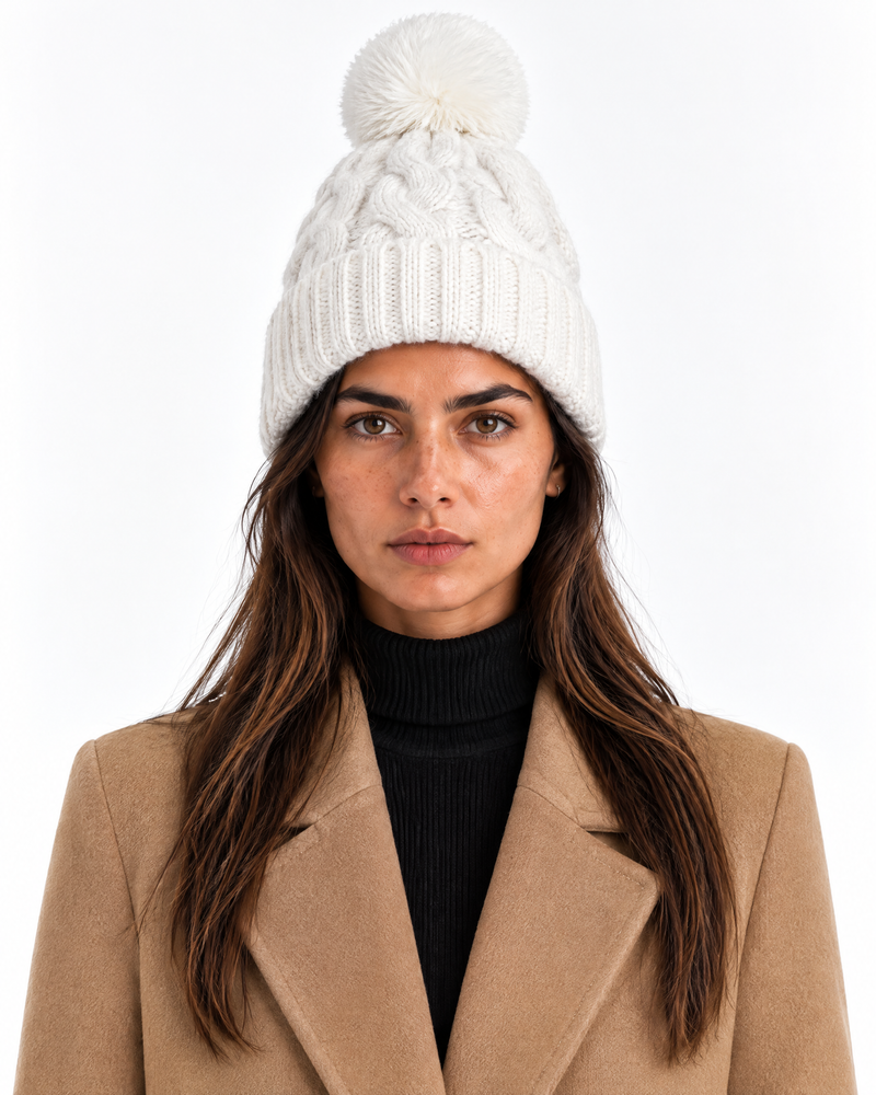 Gorro Chamonix trenzado con pompón