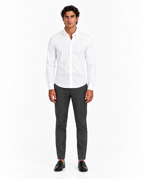 Camisa Emilio entallada de cuello abotonado