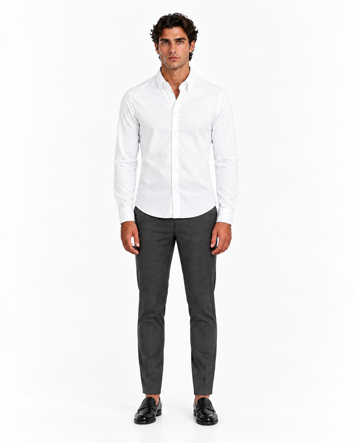 Camisa Emilio entallada de cuello abotonado