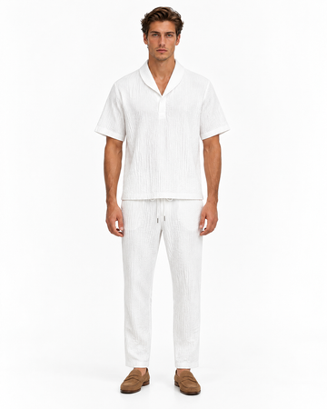 Conjunto Teodoro de camisa y pantalón texturizados