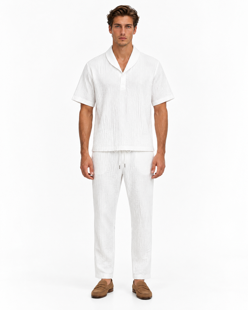 Conjunto Teodoro de camisa y pantalón texturizados